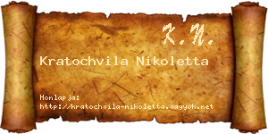 Kratochvila Nikoletta névjegykártya