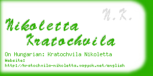 nikoletta kratochvila business card